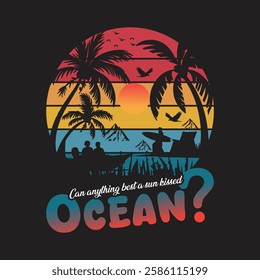 Summer Vibes Only Summer T-shirt Design Vector ,  Summer T-Shirt Design colorful t-shirt Design surfing time