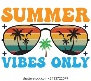 Summer Vibes Only T-shirt, Happy Summer Day T-shirt, Happy Summer Day svg,Hello Summer Svg,summer Beach Vibes Shirt, Vacation, Cut File for Cricut  svg