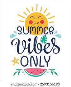 Summer vibes only typography t-shirt design
