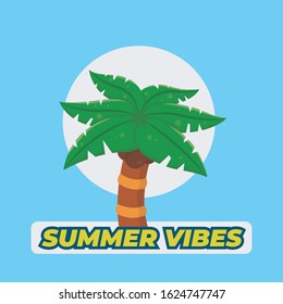 Summer Vibes Pal in a Blue Background