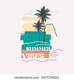 Summer Vibes Palm tree beach t shirt design