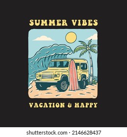 Summer Vibes Paradise Illustration Design