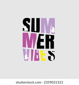 SUMMER VIBES with patches for t-shirts and other uses