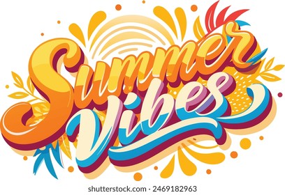 summer vibes in playful with script font