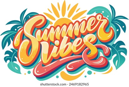 summer vibes in playful with script font