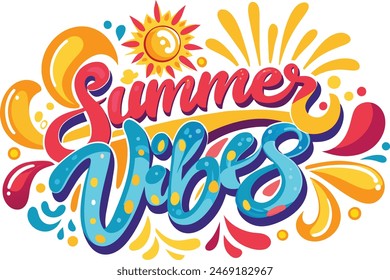 summer vibes in playful with script font