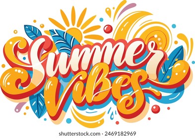 summer vibes in playful with script font