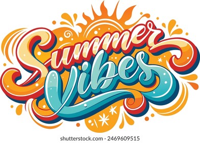 summer vibes in playful with script font