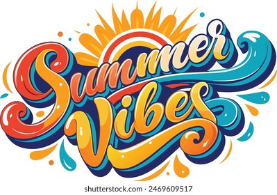 summer vibes in playful with script font