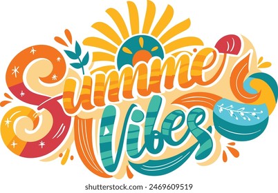 summer vibes in playful with script font