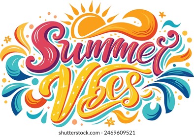 summer vibes in playful with script font
