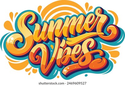 summer vibes in playful with script font