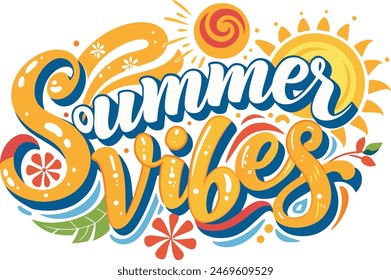 summer vibes in playful with script font