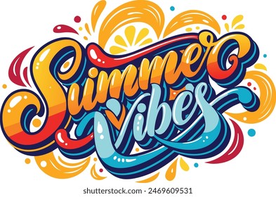 summer vibes in playful with script font