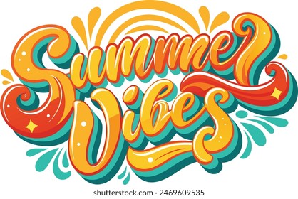 summer vibes in playful with script font