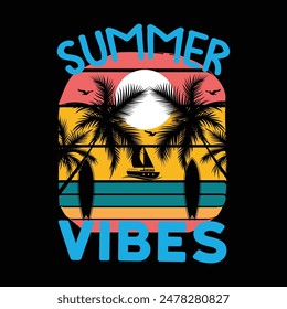 Summer Vibes Printable Vector Design