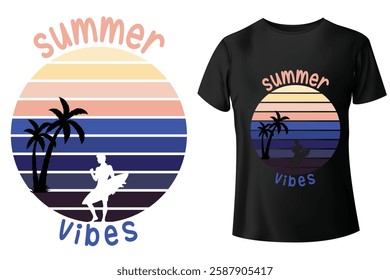 "Summer vibes" refers to the carefree, laid-back, and positive feelings that come with the summer season.