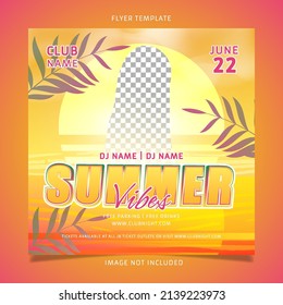 Summer vibes retro flayer template