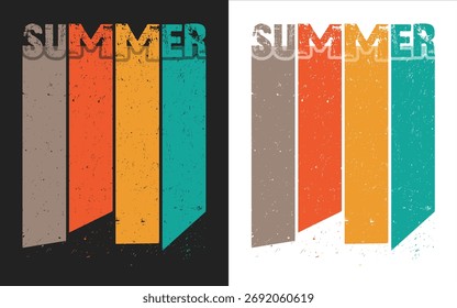 Summer Vibes Retro Palm Tree Vintage Sunset Graphic