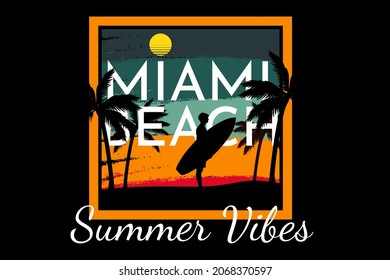 summer vibes retro silhouette design