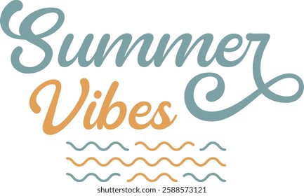 Summer Vibes Retro Vector Design Template