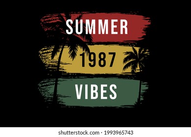 summer vibes silhouette design hand drawing