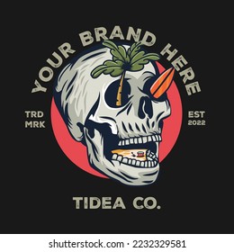 Summer Vibes Skeleton Horror Halloween Relax Summer Graphic Illustration Vector Art T-shirt Design