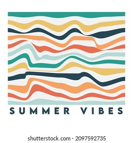 summer vibes slogan print with irregular stripes