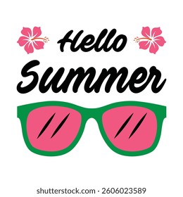 Summer Vibes slogan with Sunglasses illustration for t shirt print, patch and other uses