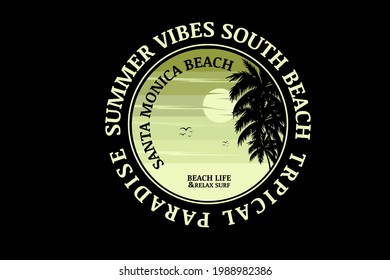 summer vibes south beach tropical paradise color green gradient