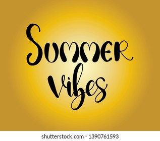 Summer vibes. Stationary card template for your design. Hand drawn artistic, background, vector illustration