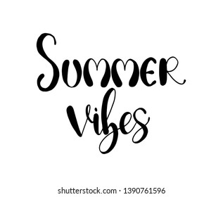 Summer vibes. Stationary card template for your design. Hand drawn artistic, background, vector illustration