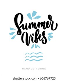 Summer vibes. Stationary card template for your design. Hand drawn artistic background. 