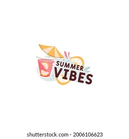 Summer Vibes Sticker On White Background