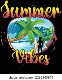 Summer vibes summer t shirt design