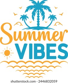 Summer Vibes T shirt Design For Summer Lover