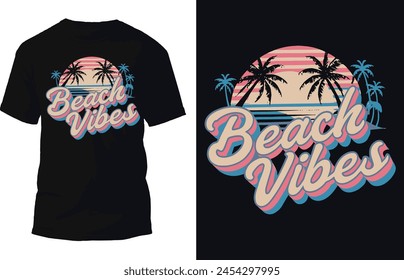 Summer vibes t shirt Design Vector.