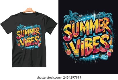 Summer vibes t shirt Design Vector.