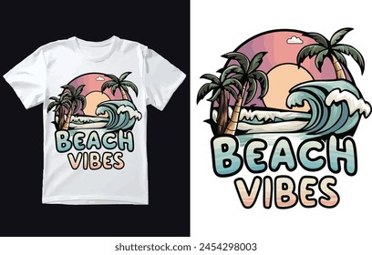 Summer vibes t shirt Design Vector.
