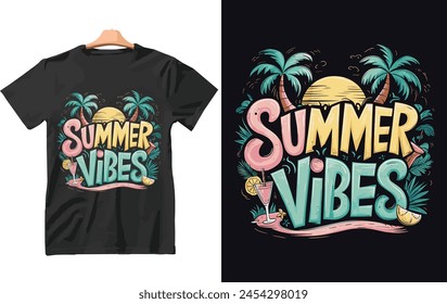 Summer vibes t shirt Design Vector.