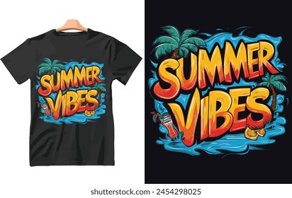 Summer vibes t shirt Design Vector.