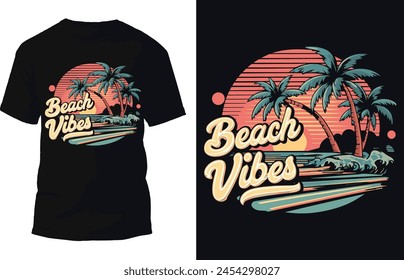Summer vibes t shirt Design Vector.