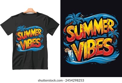 Summer vibes t shirt Design Vector.