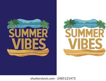 summer vibes t shirt design silhouette vector art