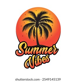 Summer vibes t shirt design vector