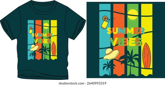Summer Vibes t shirt design vector illustration