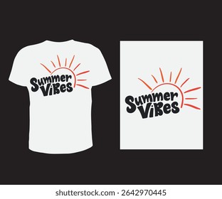 Verão vibes t camisa design vetor livre para homem e mulheres