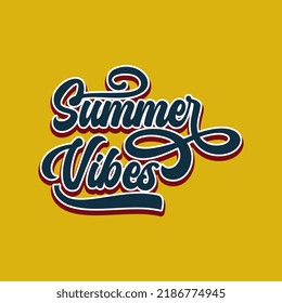 Summer Vibes text art decorative script typography