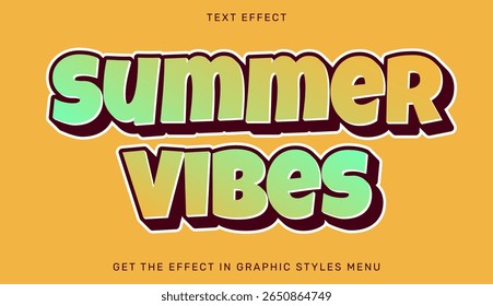 Summer vibes text effect in 3d design