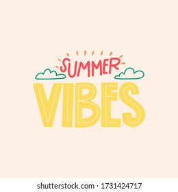 Summer Vibes Text Illustration Design